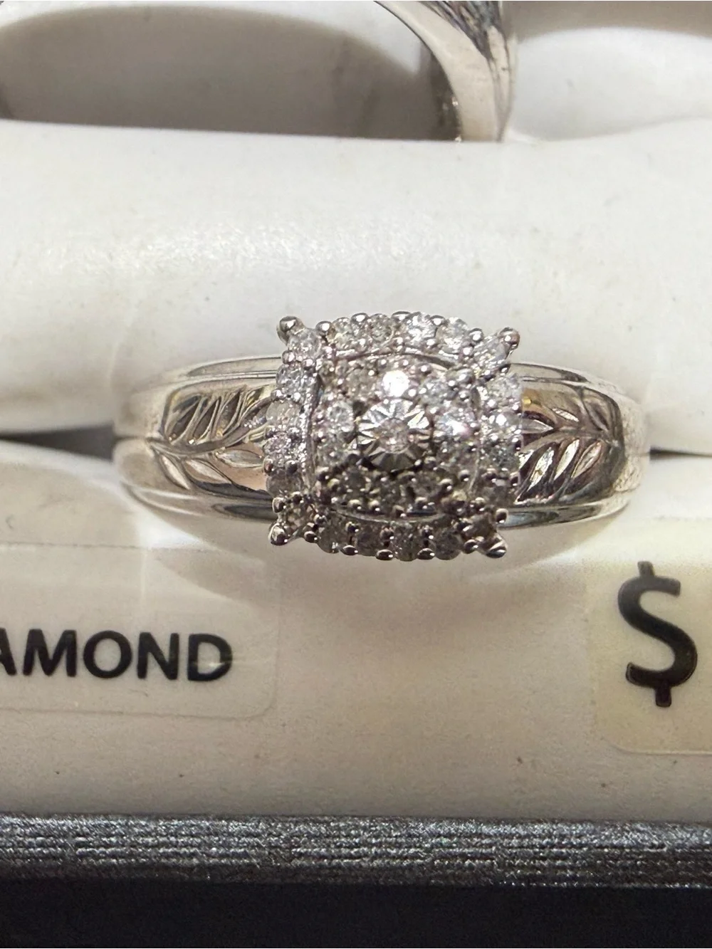 Forever Bride Faith Trio 925 Sterling Silver 1/6ctw Diamond Ring Set SZ 7 10.5